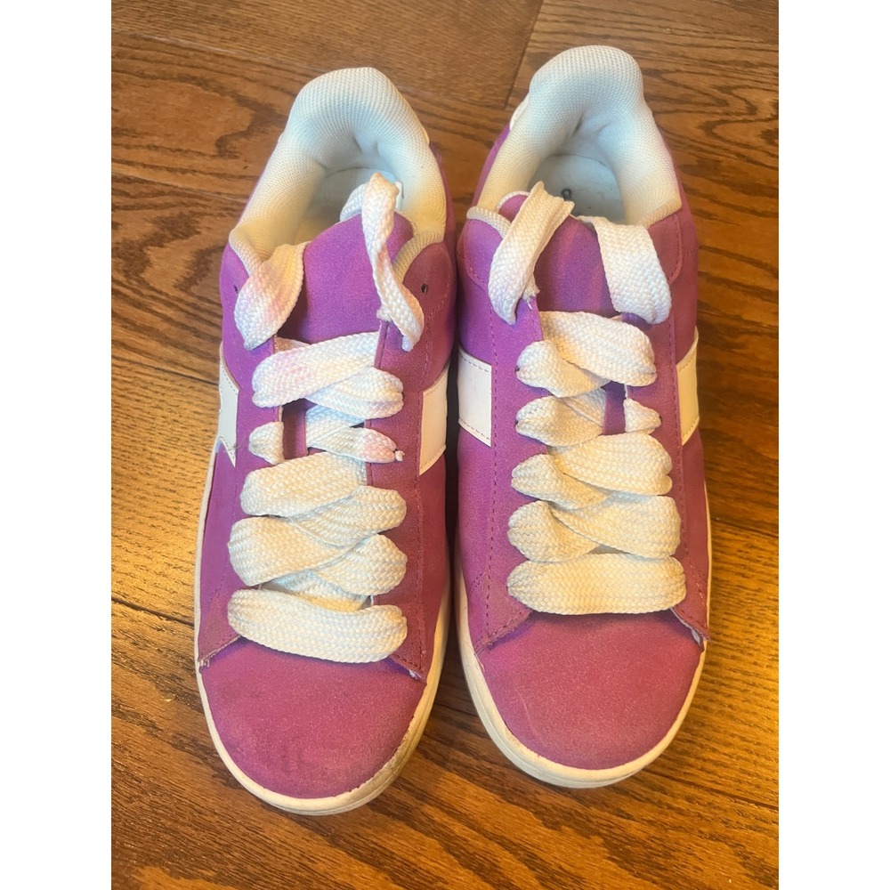 No Boundaries Womens Purple Faux Suede Low Top Sneakers WMNB45AC007 Size 8